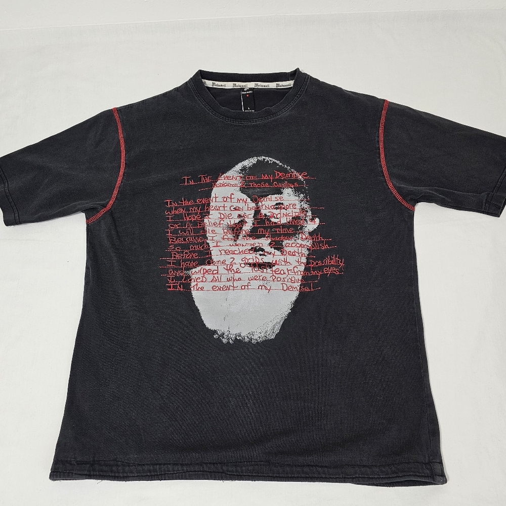 Makaveli Tupac 2pac Skakur Alter Ego Black T-Shirt with Red Accents Men's Medium